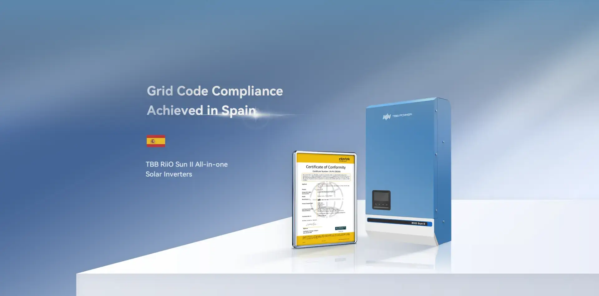 RiiO Sun II solar inverter grid code compliance in Spain